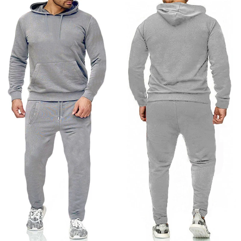 Joggers Pants - Classic Mens Solid Color Tracksuit Hooded