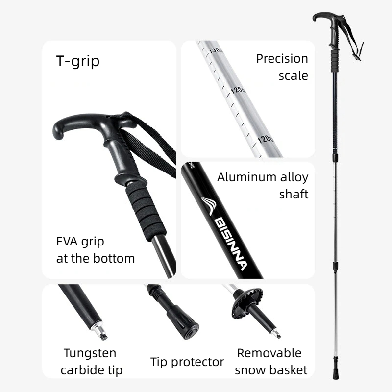 BISINNA 2PCS T Handle Walking  - Trekking Pole Carbon review and price