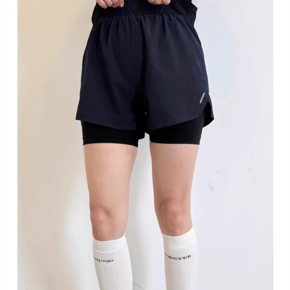 Women 2 In 1 Fitness Shorts Hi - Running Gear Junior review and price
