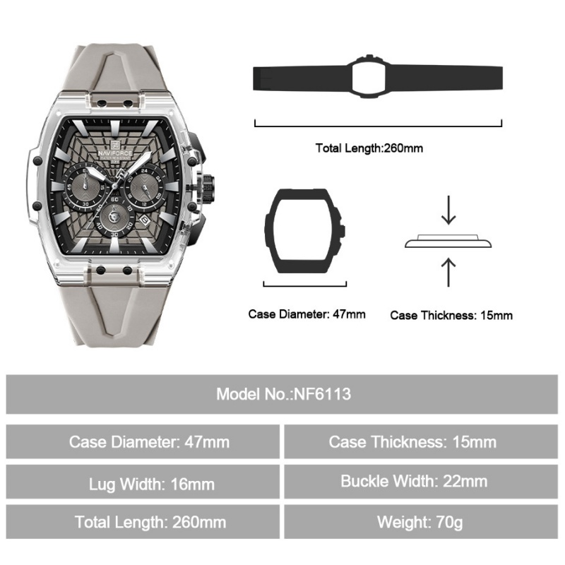 NF6113 NAVIFORCE Men's Multifu - Running Watch review and price