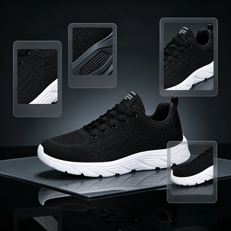 Men Breathable Knit Sneakers W - Running Shoes Men review and price